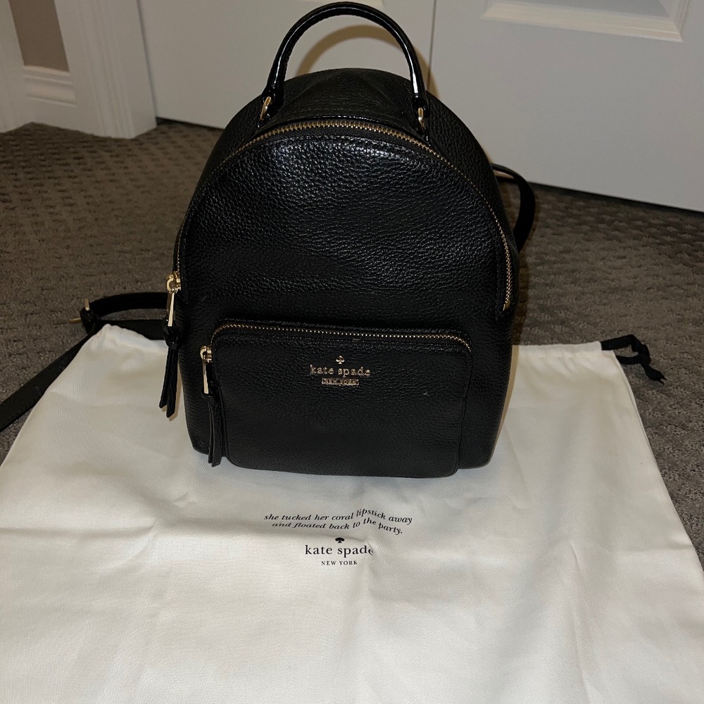 Authentic Kate Spade Mini Black Leather Backpack